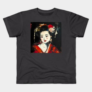 Expressionist Geisha Art Painting Kids T-Shirt